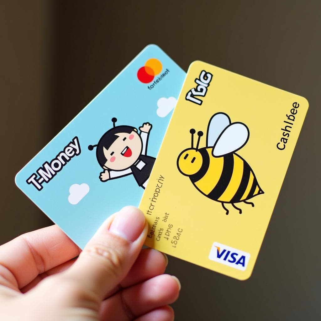 Thẻ giao thông T-money và Cashbee sử dụng để đi xe bus ở Seoul