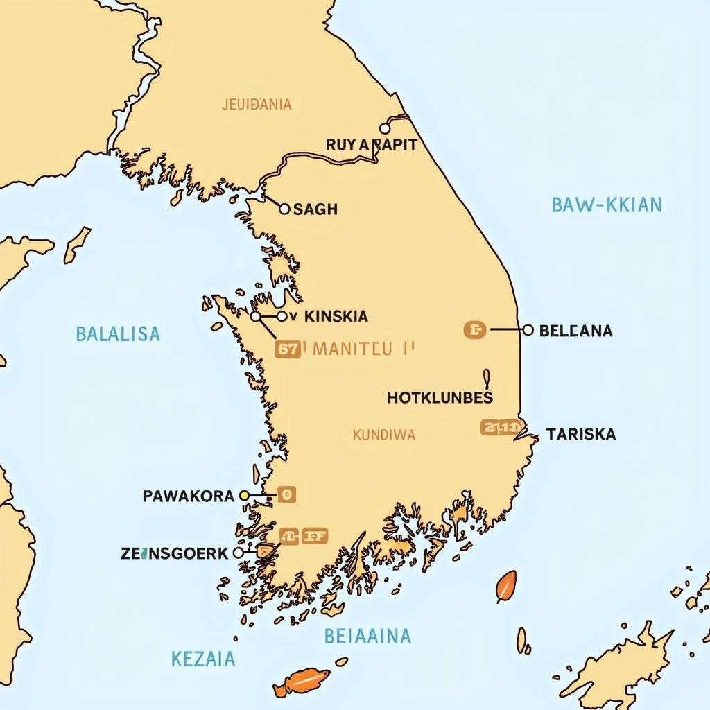 Bản đồ địa điểm du lịch nổi tiếng Hàn Quốc mùa thu tháng 11