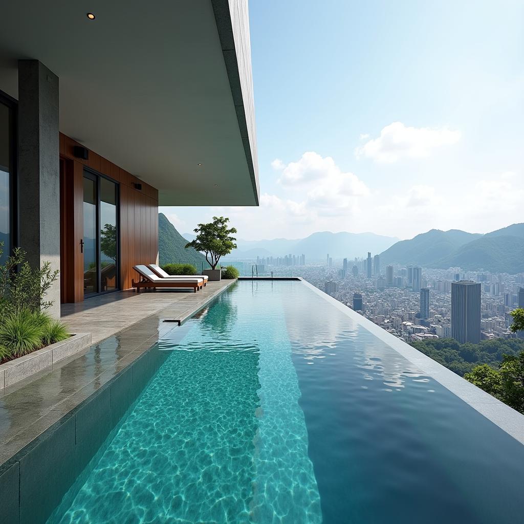 Khách sạn đẹp tại Đài Loan với bể bơi vô cực, view nhìn ra thành phố, sang trọng, hiện đại