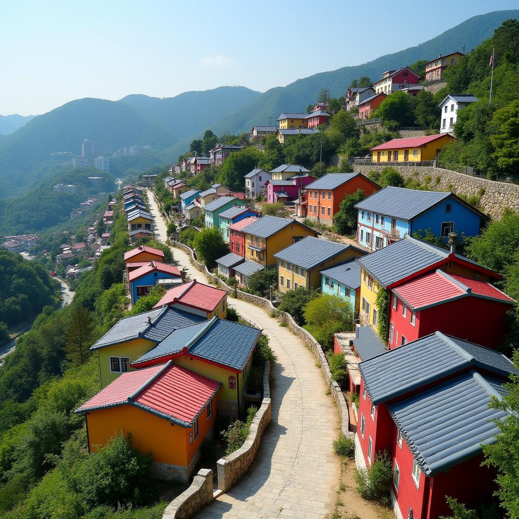 Làng bích họa Gamcheon Busan Hàn Quốc tháng 6